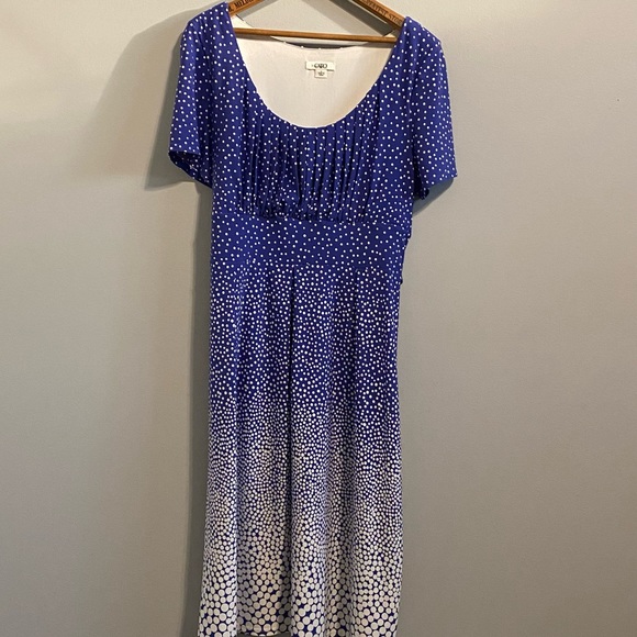 Cato Womens Purple White Poka Dot Dress Size Large Short Sleeve - Picture 1 of 10